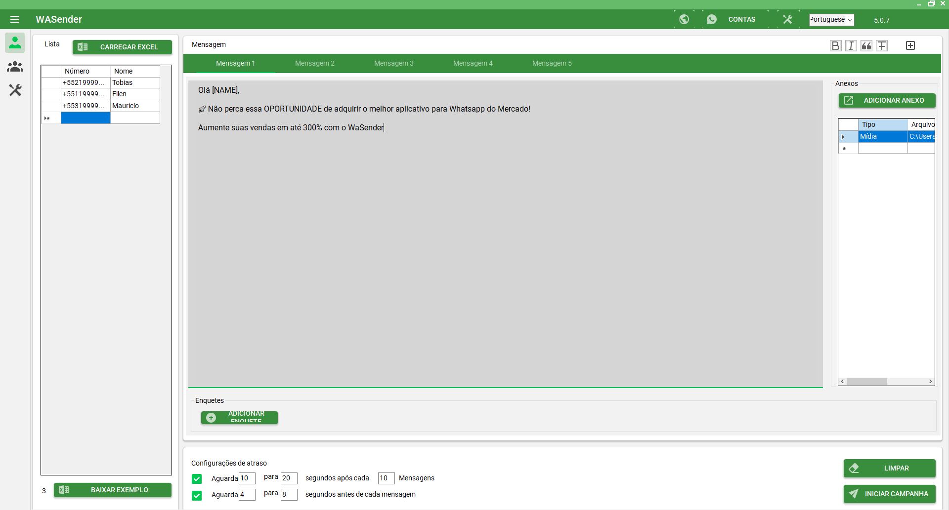 Painel do WaSender - imagem 1
